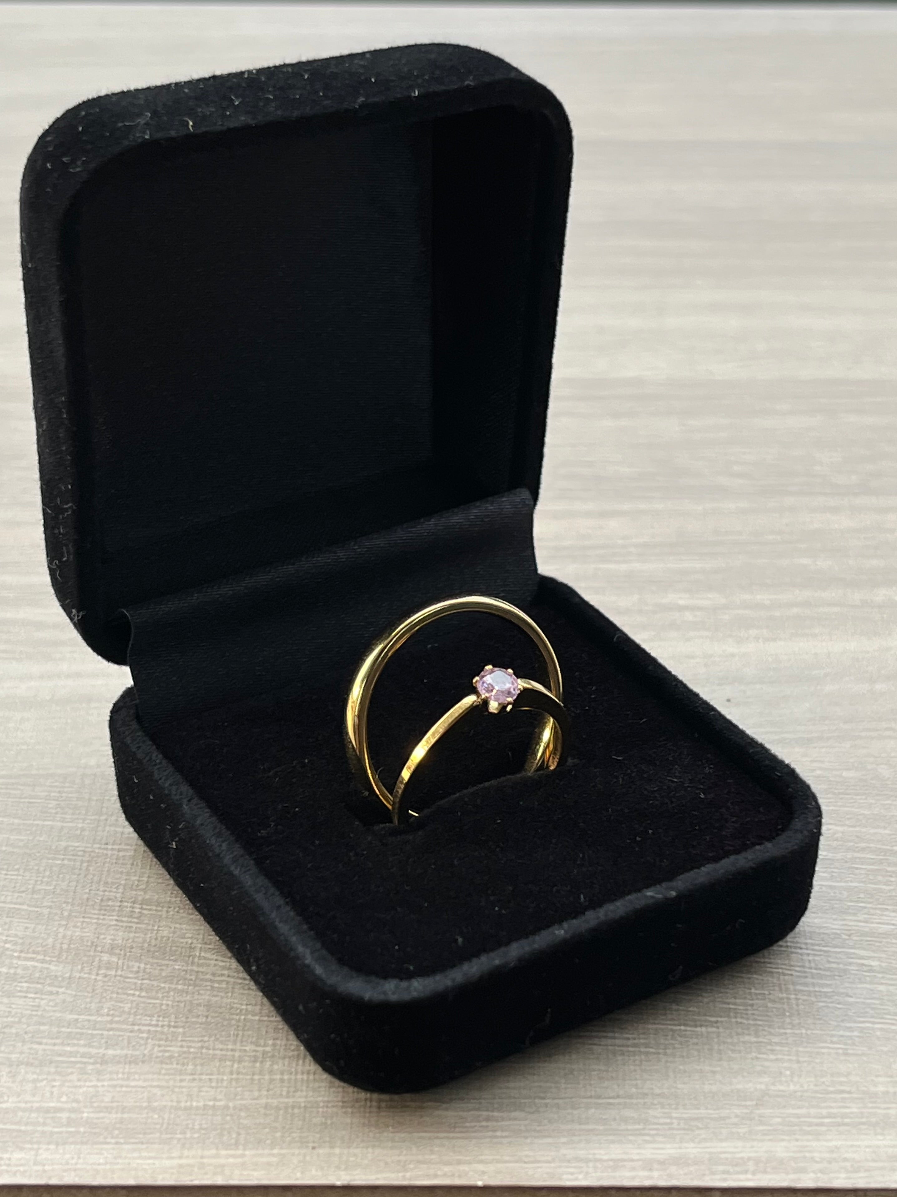 Anillos promesa elegante dorado