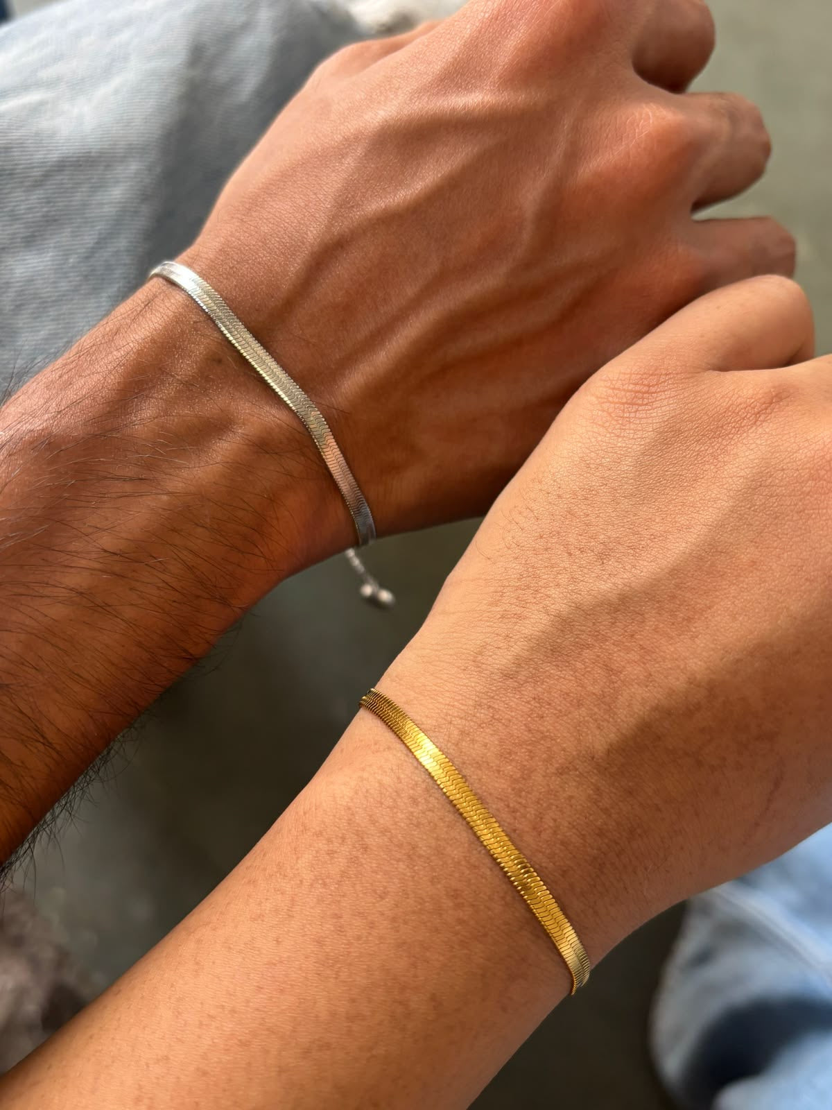 Pulseras panza de víbora para compartir