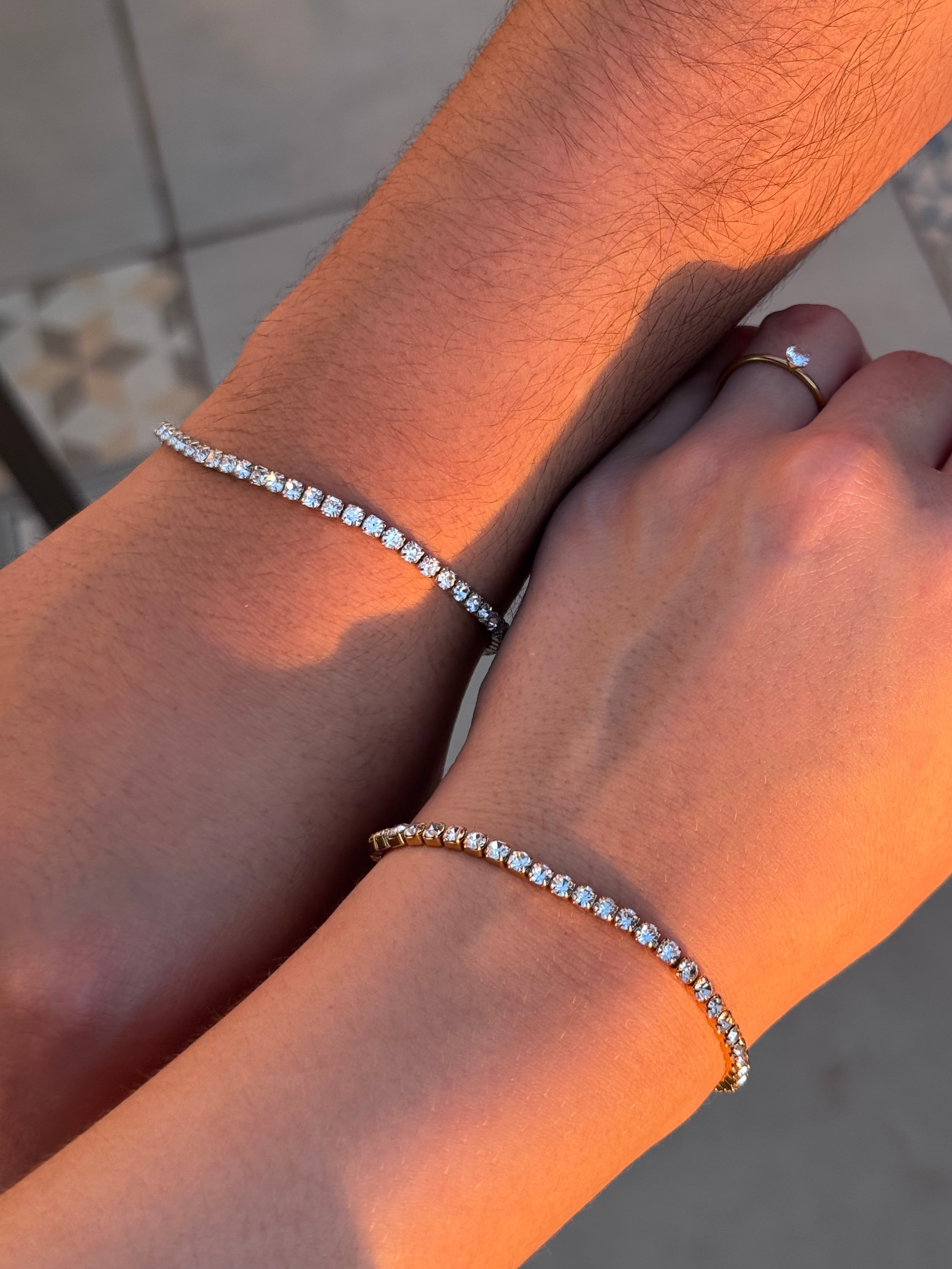 Pulseras circonia para compartir